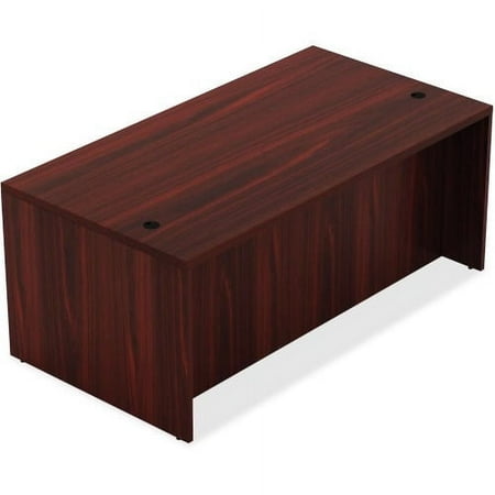 UPC: 0035255343046 | Lorell Chateau Series Mahogany Laminate Desking Table Desk 59  x 29.5  x 30 Table  1.5  Table Top – Reeded Edge – Material: P2 Particleboard – Finish: Mahogany Laminate