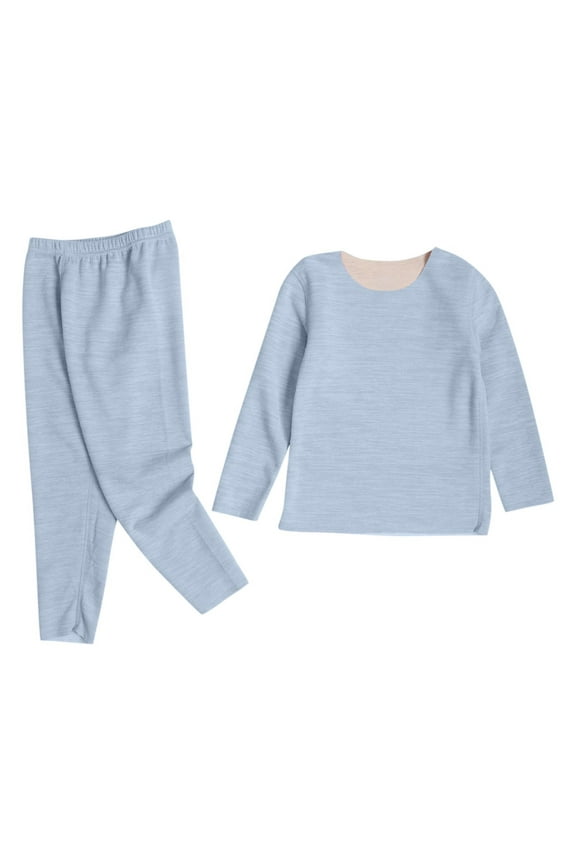 2 Set Thermal Underwear for Unisex Kids Soft Toddler Boys Girls Winter Base Layer for Skiing Cold Weather Long Johns