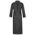thumbnail image 5 of Meichang Dresses for Women Long Sleeve Collar Button Down Maxi Shirt Dresses Trendy Polka Dot Print Long Beach Dresses with Pockets Black L, 5 of 8