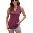 thumbnail image 6 of Eternatastic Sleeveless Tops for Women V Neck Tshirt Loose Fit Casual Tank Button Up Tunic Tees, 6 of 6
