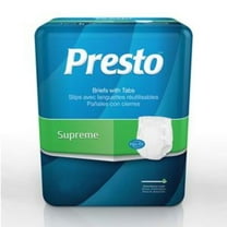 Presto Maximum Absorbency Brief, Unisex, Large (45" to 58" Waist), 18 Count