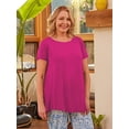 thumbnail image 2 of Plus Size Tops for Women Short Sleeve Shirts Casual Summer Clothes Round Neck Tunics for Leggings, 2 of 6