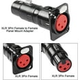 TRAHOOXLR 3 Pin Female to Female Pass Through Panel Mount Jack, Mic XLR 3PIN D Series Type