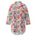 thumbnail image 7 of Renewold Button Down Shirts for Women Skin-friendly T-Shirt Dress with Pocket Comfortable Bathing Suit T Shirt Cover Up for Women Vacation Swimsuit Coverup, Watercolor Paisley Floral Print, L, 7 of 7