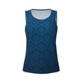 thumbnail image 3 of Picia Dark Blue Pattern Women's Workout Tank Top,Breathable Activewear,Slim Fit Athletic Top,Versatile Workout Moisture-wicking top-Large, 3 of 9