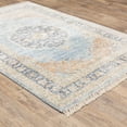 thumbnail image 5 of HomeRoots Blue And Beige Oriental Hand Loomed Stain Resistant Area Rug With Fringe, 5 of 5