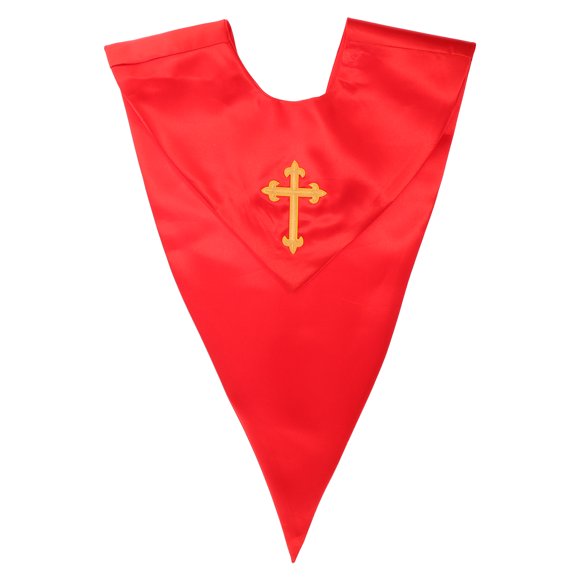 KALLORY Roja Reversible Con Bordado De Cruz Para Iglesia Y Ceremonias