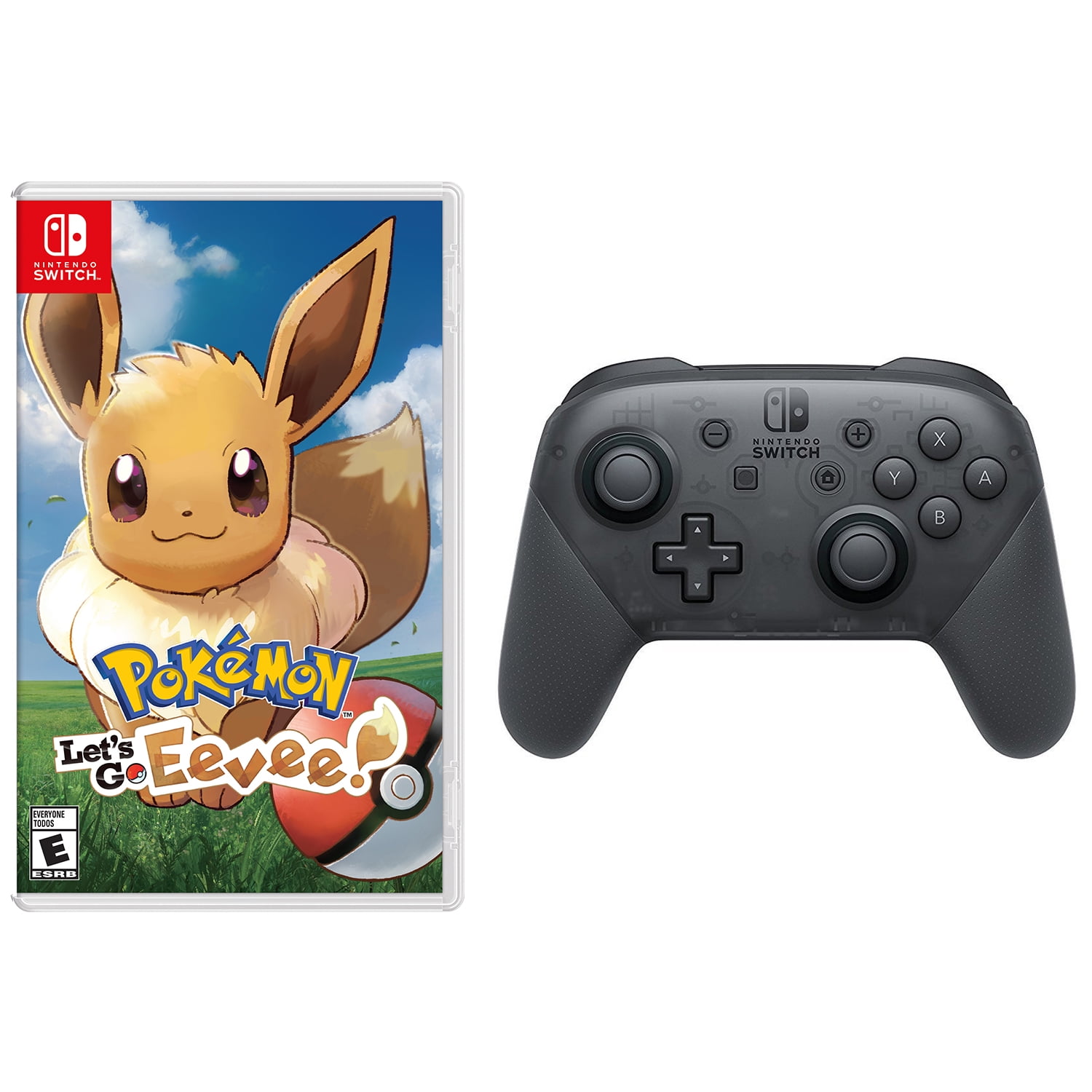 Nintendo Switch Pokemon Let\'s Go, Eevee! and Pro Controller Bundle