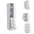 thumbnail image 4 of Newboti Furniture Vanguard Linen Cabinet, Three Shelves, Four Drawers -White 69507, 4 of 8