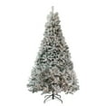 thumbnail image 1 of Northlight 7.5' Pre-Lit Heavily Flocked Medium Pine Artificial Christmas Tree, Clear Lights, 1 of 6