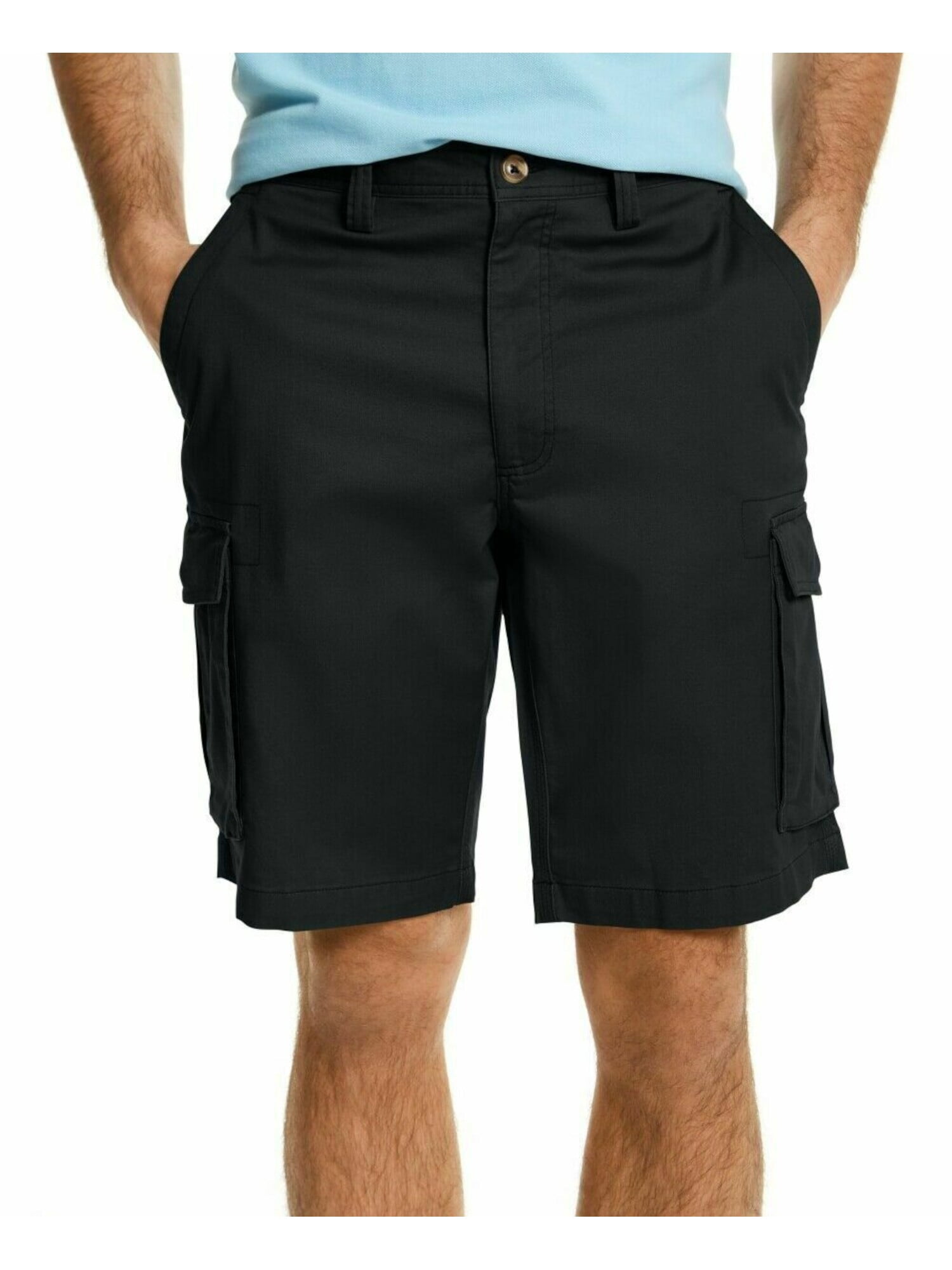 Club Room Mens Cargo Shorts 10" Classic Fit Stretch Twill Black 30