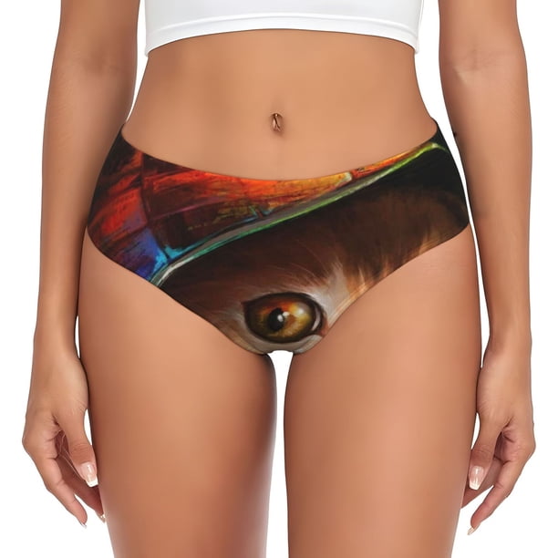 Balery Animal Cat Ropa Interior de Algodón para Mujer con Dibujo – Braguitas Cómodas y Elásticas, Estilo Clásico-3X-Large