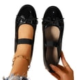 thumbnail image 4 of Bkhluea Women Patent Bow Mary Jane Ballet Flats Adjustable Strap Comfortable Footwear For Office Work Party Daily Casual Use, 4 of 7