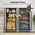 thumbnail image 7 of Polup 66"H Black Glass Cabinet with 4 Adjustable Shelves Metal Dispay Curio Cabinet, 7 of 7