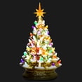 thumbnail image 3 of Gymax 15 Inch Artificial Christmas Tree Tabletop Luminous Ceramic Tree Gold, 3 of 9