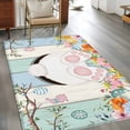 thumbnail image 3 of Easter 3'x5' Washable Rug, Spring Watercolor Bunny Eggs Wood Grain Teal Blue Non-Slip Area Rugs for Entryway Kitchen Classroom, StainResistant Dorm Throw Carpet, Low Pile Soft Indoor Floor Mat, 3 of 9