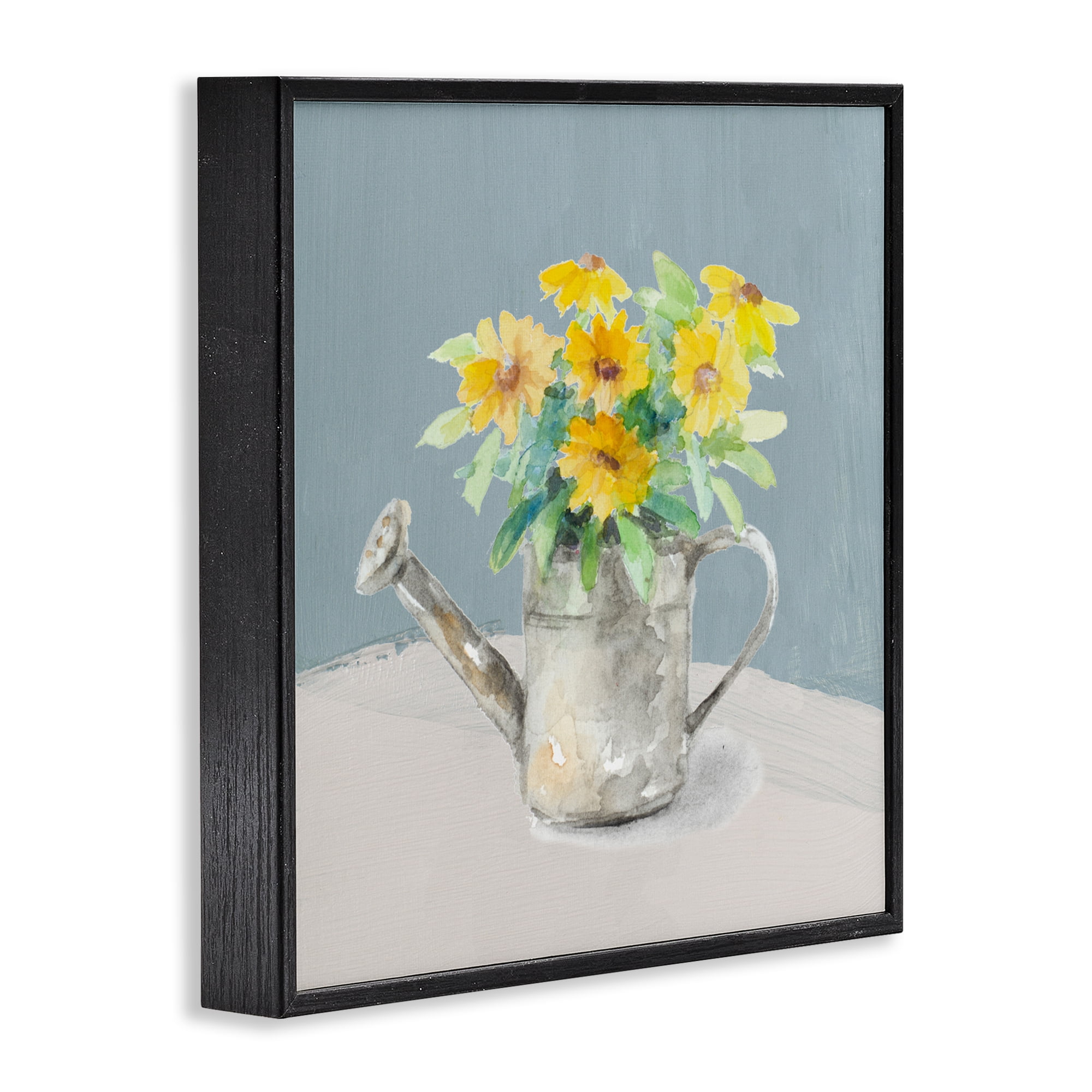 Stupell Industries Daisies in Watering Can Black Framed Giclee Art, design by Lanie Loreth