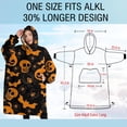 thumbnail image 4 of Oversized Wearable Blanket Hoodie,Halloween Spider Bat Pattern Sherpa Blanket Hoodie with Super Pockets,Super Warm Fuzzy Pullover for Women & Men, 4 of 6