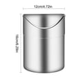 thumbnail image 3 of Stainless Steel Desktop Trash Can With Lid Small Countertop Garbage Bin for Office Car Coffee Table Mini Canister Ashtray Storage, 3 of 6
