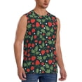 thumbnail image 2 of Kdxio Strawberry for Men's Muscle T-shirt,Sleeveless for Workout Running Athletic Gym Lounge Casual, 2 of 7