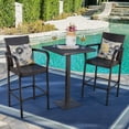 thumbnail image 2 of GDF Studio Delphi Outdoor Wicker 3 Piece Bar Set, Multibrown, 2 of 13