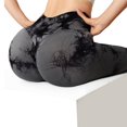 thumbnail image 5 of Gibobby Pantalones de yoga Pantalones de yoga teñidos con , traje de yoga ajustado para correr sin costuras, pantalones de fitness deportivos, cader(Negro,CH), 5 of 5