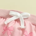 thumbnail image 4 of Wxirdiow Baby Girl Outfit Newborn Baby Girl Clothes Infant Girl Outfits Long Sleeve Ruffle Romper + Pants + Headband Set Pink Size,2-3 Years, 4 of 9