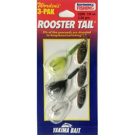 Rooster Tail Spinners, 3pk, Assortment S102 (Best Size Rooster Tail For Trout)
