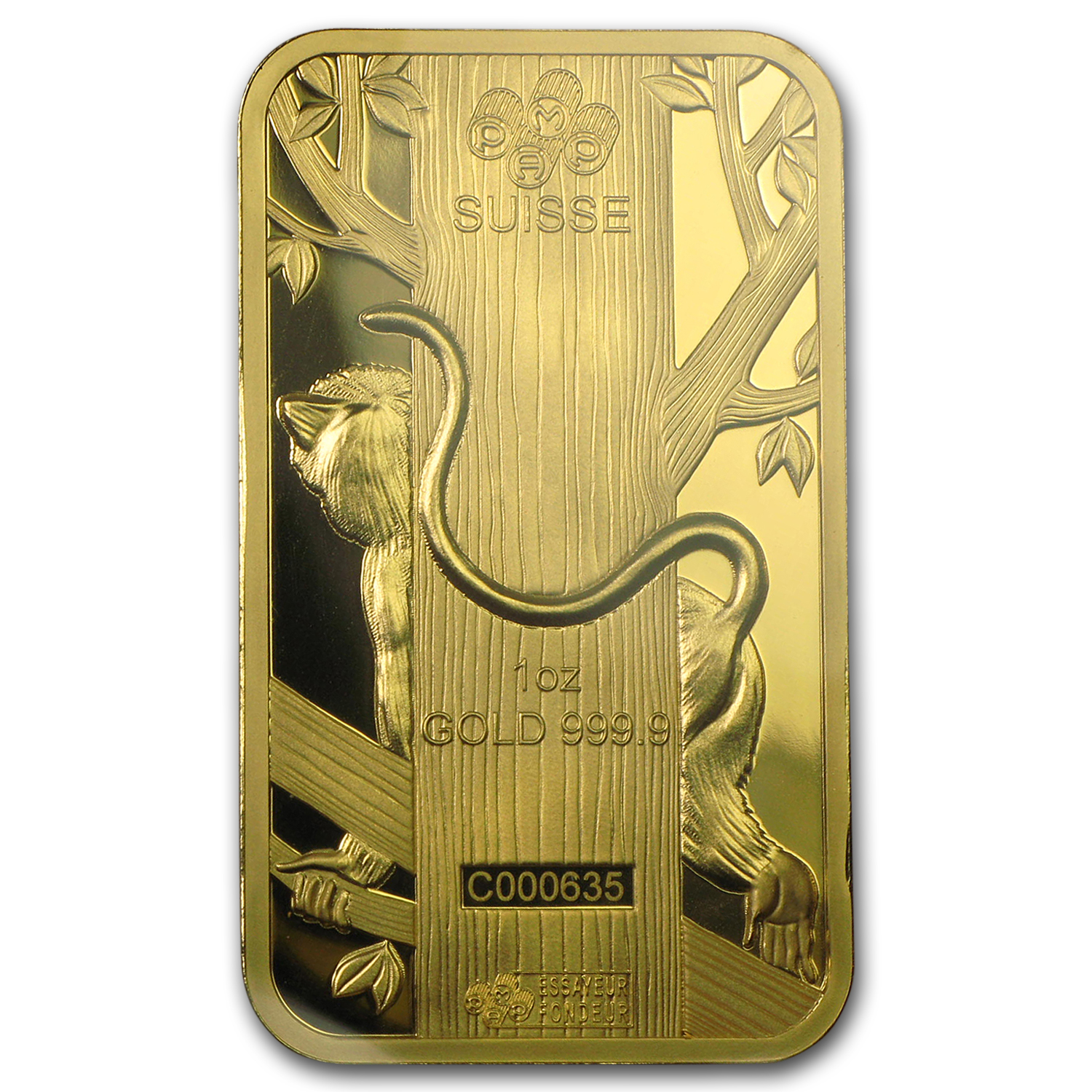 1 oz Gold Bar - Year of the Monkey (In Assay)