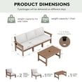 thumbnail image 2 of SERWALL 4-Piece HDPE Outdoor Patio Conversation Set, All-Weather Patio Sofa Furniture Set for Porch & Deck, Brown Frame with Beige Cushions, 2 of 5