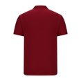 thumbnail image 4 of WREESH Men's Summer Solid Button Loose Knitted Short Sleeve Top for Casual Style Red, 4 of 7