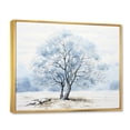 thumbnail image 2 of Designart "Ice Blue Tree Monochrome Ink euphony" Floral Floater Framed Wall Art Living Room, 2 of 7
