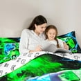 thumbnail image 5 of Manfei Cartoon Console Bedding Comforter Set,Modern Video Game Twin Comforter Sets,Green Black Bedding Set For Boys Teens,Super Cozy Room Decor Reversible,2 Pieces, 5 of 8