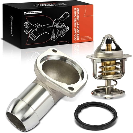 A-Premium Coolant Thermostat Housing Assembly Compatible with Chevy,GMC, Pontiac, Cadillac, Buick & Workhorse Cars - 1997-2012 - Silverado, Express, Savana, Corvette, Yukon, Escalade, W16, W62 & More