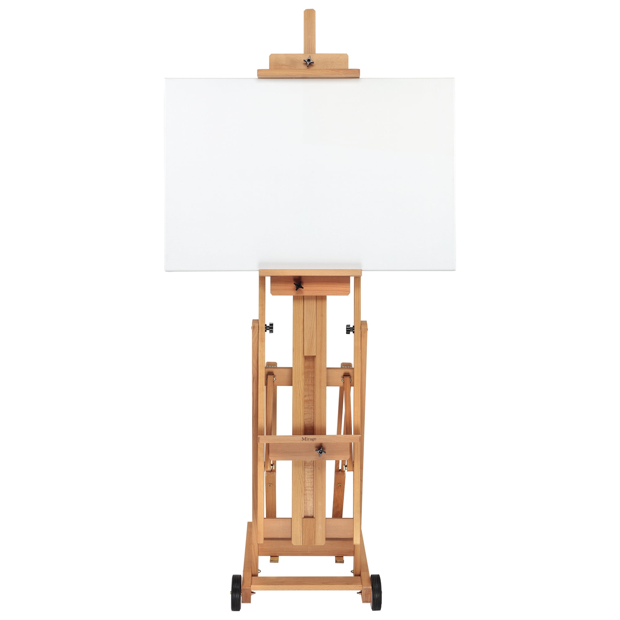 Creative Mark Mirage All Media Wood Studio Easel, Natural Finish, Artist Easel, Adjustable Angle, Solid Elmwood, 83" Height, 71" Canvas Capacity, Sturdy Base