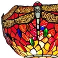 thumbnail image 6 of 69" Black And Red Torchiere Floor Lamp With Red Dragonfly Glass Dome Shade, 6 of 9
