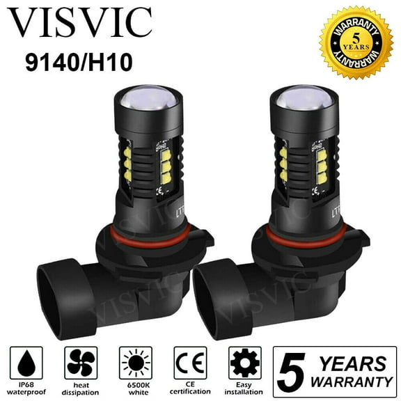 9005 9006 H10 9145 6000K White 100W LED Fog Light Headlight Driving Bulbs Kit