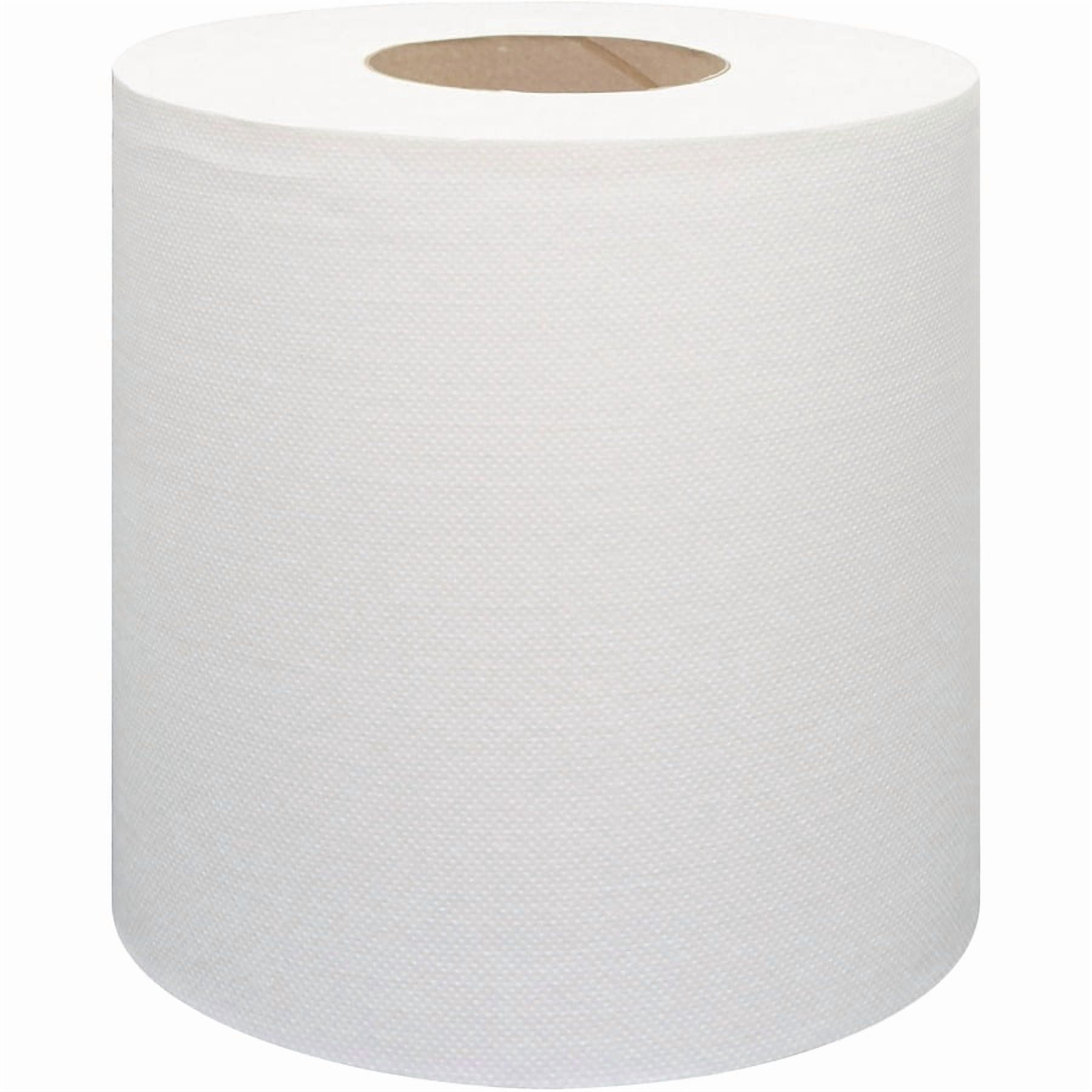 Genuine Joe Centerpull Towel Rolls - 600 Sheets/roll - White - Virgin Fiber - Center Pull, Soft, Absorbent - For Washroom - 6 / Carton