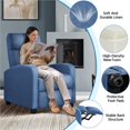 thumbnail image 6 of Alden Design Modern Adjustable Fabric Recliner with Footrest, Set of 2, Blue, 6 of 10