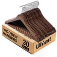 thumbnail image 1 of Paquete de 30 perchas de madera Ulimart para trajes, camisas, chaquetas y vestidos, 1 of 7