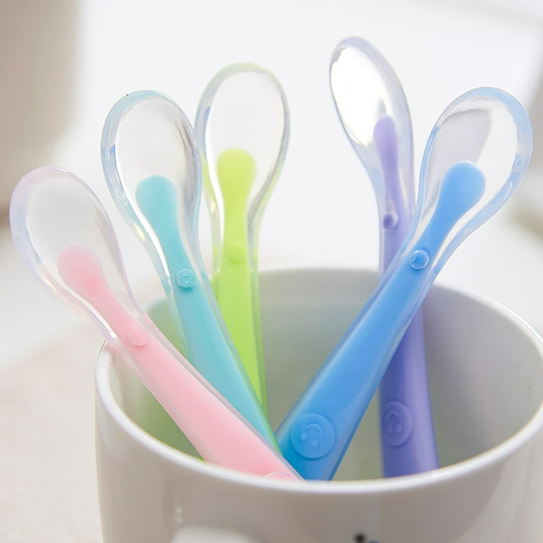 Visland Best First Stage Baby Infant Spoons Soft Silicone Baby