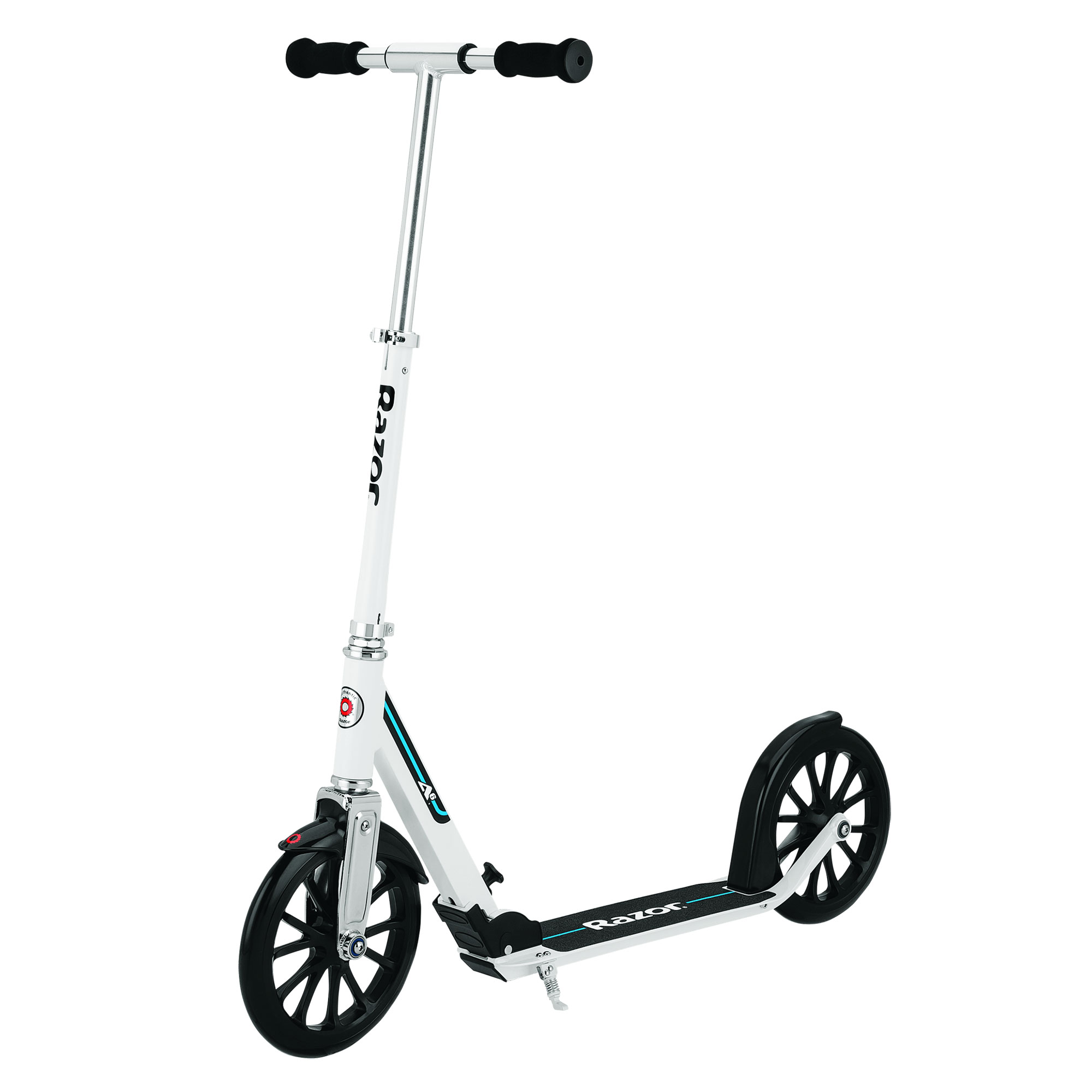 Razor Durable Extra Tall Handlebars and Deck Aluminum Frame A6 Scooter, White