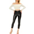thumbnail image 2 of INSPIRE CHIC Women's Boat Neck Long Sleeve Off Shoulder Cropped Velvet Blouse L Beige, 2 of 6