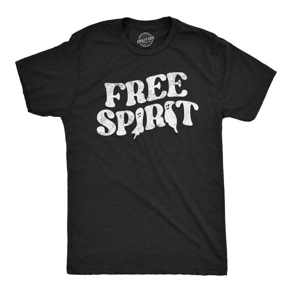 Mens Free Spirit T Shirt Funny Halloween Party Ghost Graphic Novelty Tee for Guys Graphic Tees