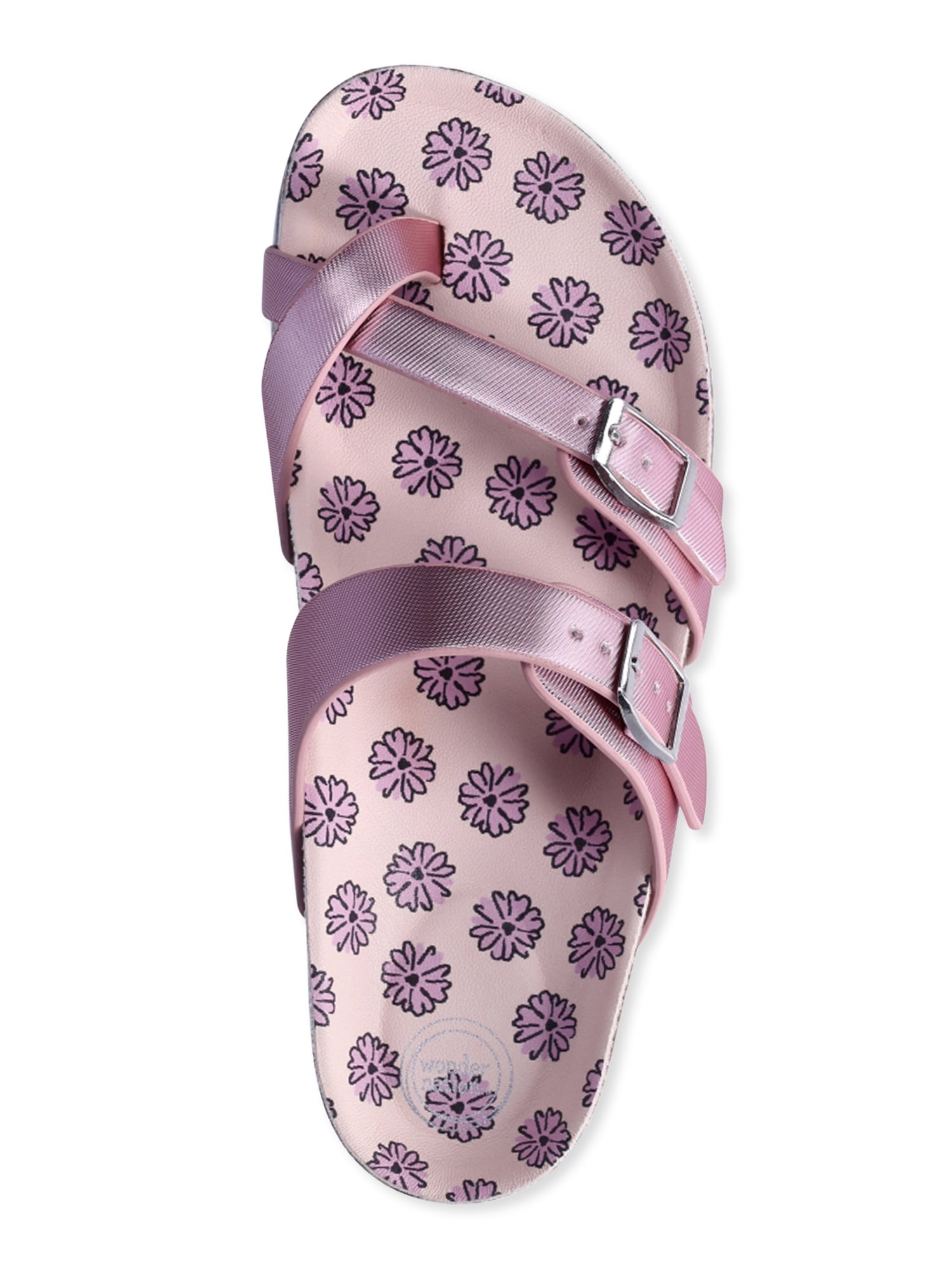 Wonder Nation Little and Big Girls 2 Buckle Toe Sandals