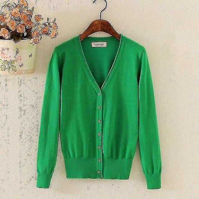 Cardigan Tricoté pour Femmes Manches Longues Crochet Boutons Courts A