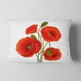 thumbnail image 2 of Designart Close Up View of Poppy on White - Floral Throw Pillow - 12x20, 2 of 5