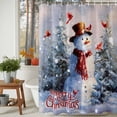 thumbnail image 4 of Christmas Snowman Shower Curtain, Xmas Tree Birds Snowflake Waterproof Fabric Shower Curtains with 12 Hooks, Bathroom Curtain Set for Bathroom Accessories Decor, 48 x 72 Inches, 4 of 9