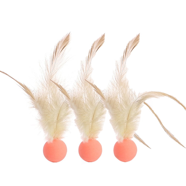 Interactive Cat Toys with Bouncy Balls and Feathers for Indoor Play,  High-Bounce Rubber Exercise Balls for Active Cats to Chase, Pounce, and  Jump(Orange),Ccwuwei - Walmart.com