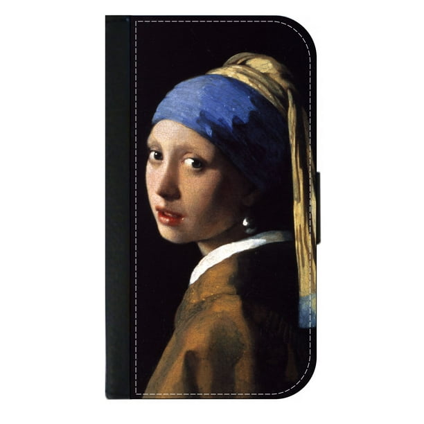 Artist Johannes Vermeer Painting The Girl With The Pearl Earring Art Galaxy S10 Case Black Galaxy S10 Case Leather Impression S10 Wallet Case S10 Case Card Holder Walmart Com Walmart Com